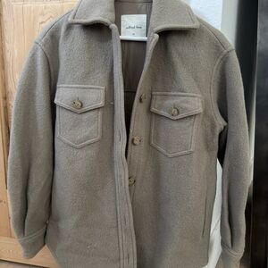 Wilfred Free Ganna Taupe Military-Style Wool Shirt Jacket